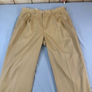 Vintage Y2K Polo Ralph‎ Lauren Hammond Pant Khaki Cotton Pleated Mens Size 38x32
